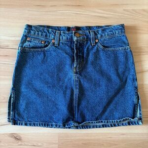 Emergency Exit Vintage Denim Mini Skirt with Side Slits size 4/5
